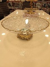 طبق تسالي اكليريك بقاعده ذهبي