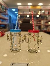 كوب زجاجي بيدين 450 مل