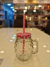 كوب زجاجي مضلع بيد 500 مل