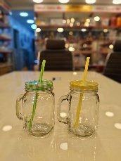 كوب زجاجي بيد 450 مل