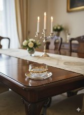 طقم بولات زجاج اطار ذهبي