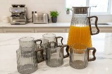 دورق بالاكواب زجاج 7 قطع