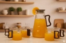 دورق بالاكواب زجاج 7 قطع شفاف