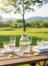 دورق بالاكواب زجاج ابيض